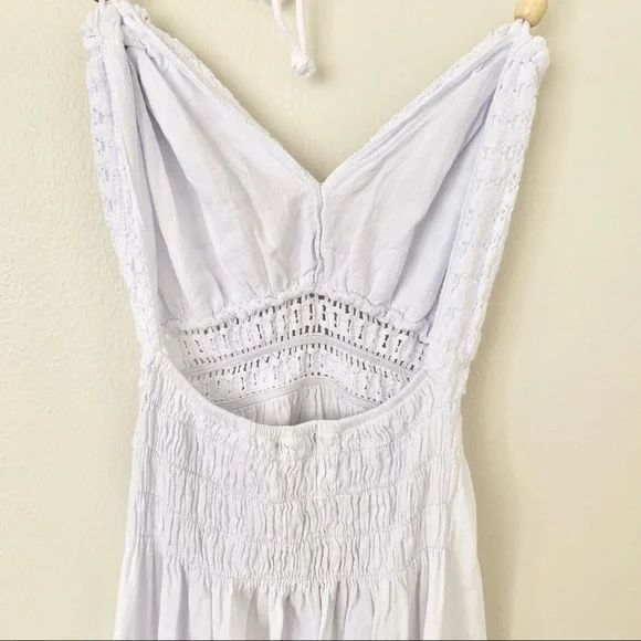 | crochet backless tie halter beach summer cover up dress | - Picture 9 of 10